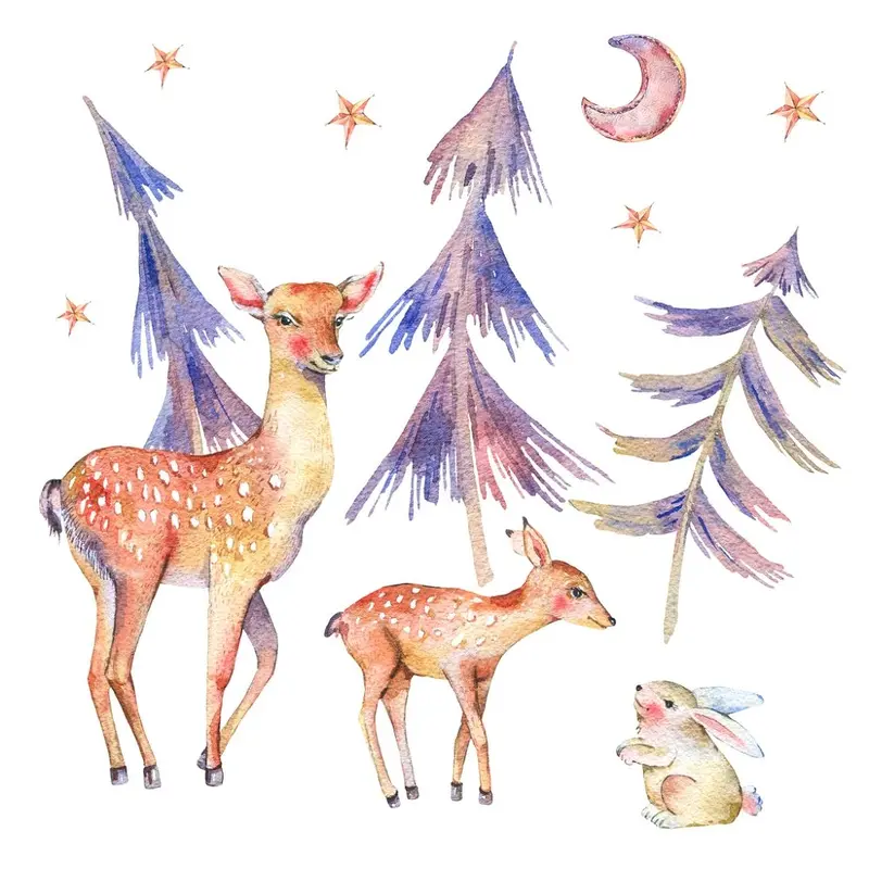 Friends In The Forest Fabric Panel