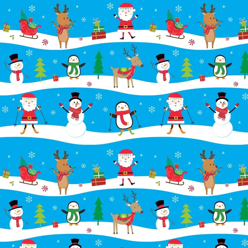 Christmas With Friends Fabric - Blue