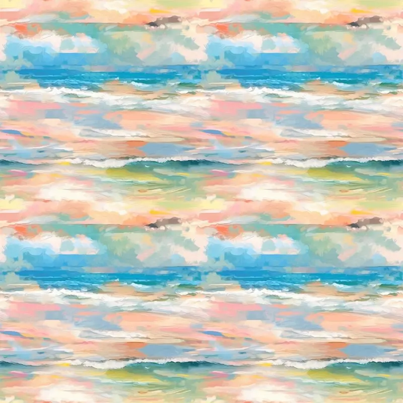 Claude Monet Waves Fabric