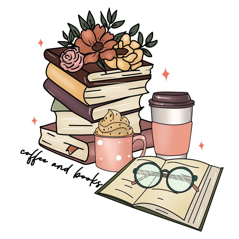 Coffee & Books Fabric Panel