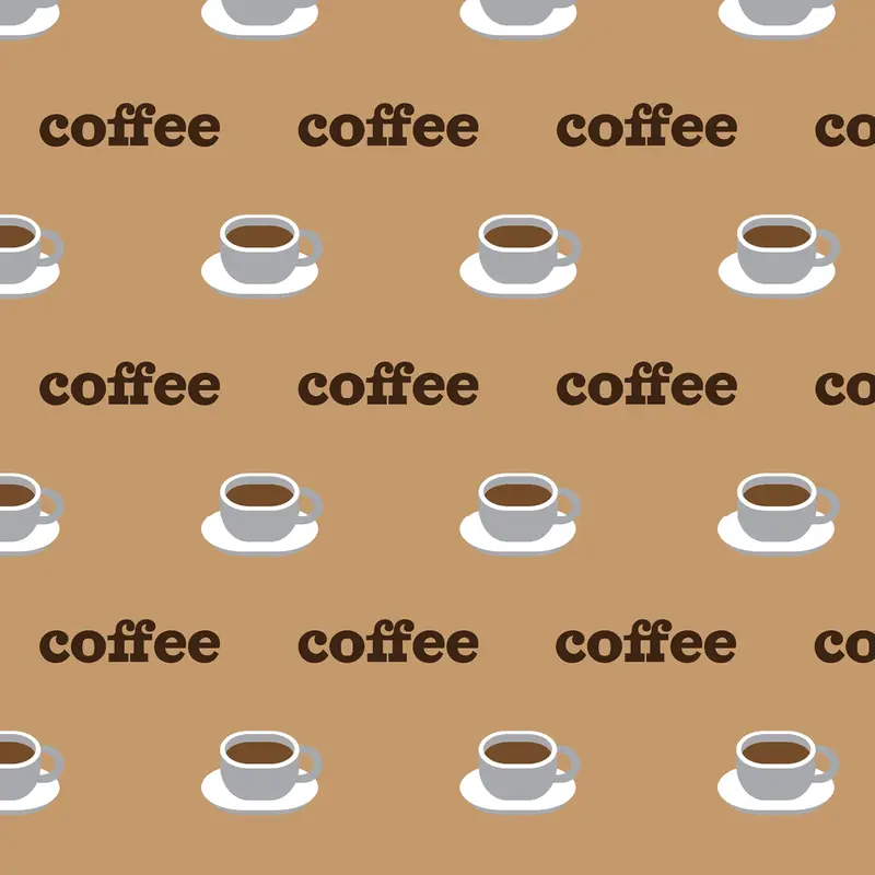 Coffee Cup Fabric - Brown