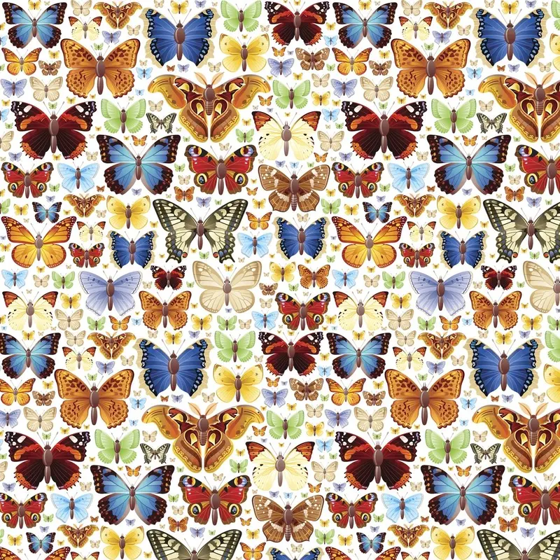 Colorful Butterfly Icon Fabric - Multi
