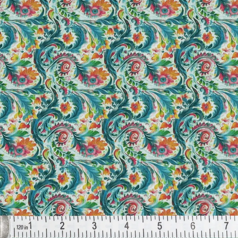 Colorful Floral Pattern Fabric