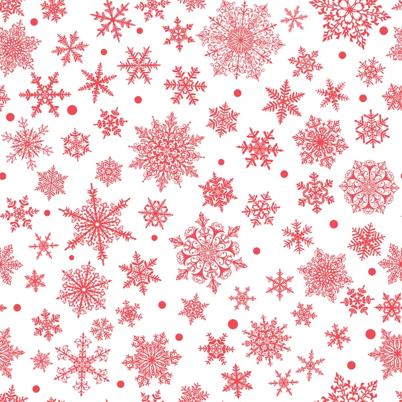 Complex Snowflakes Fabric - Red