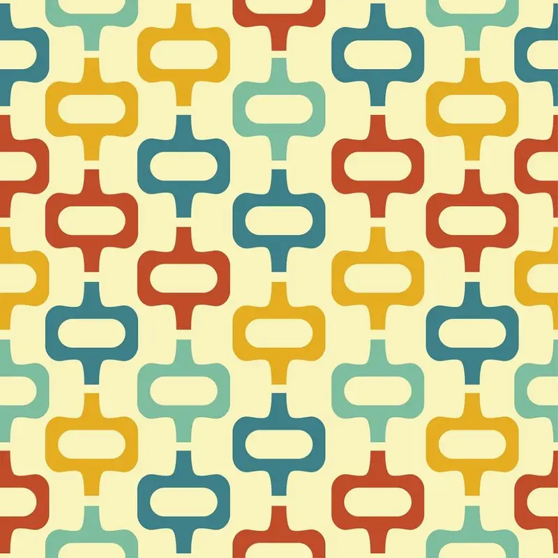 Connected Rectangles Fabric - Yellow