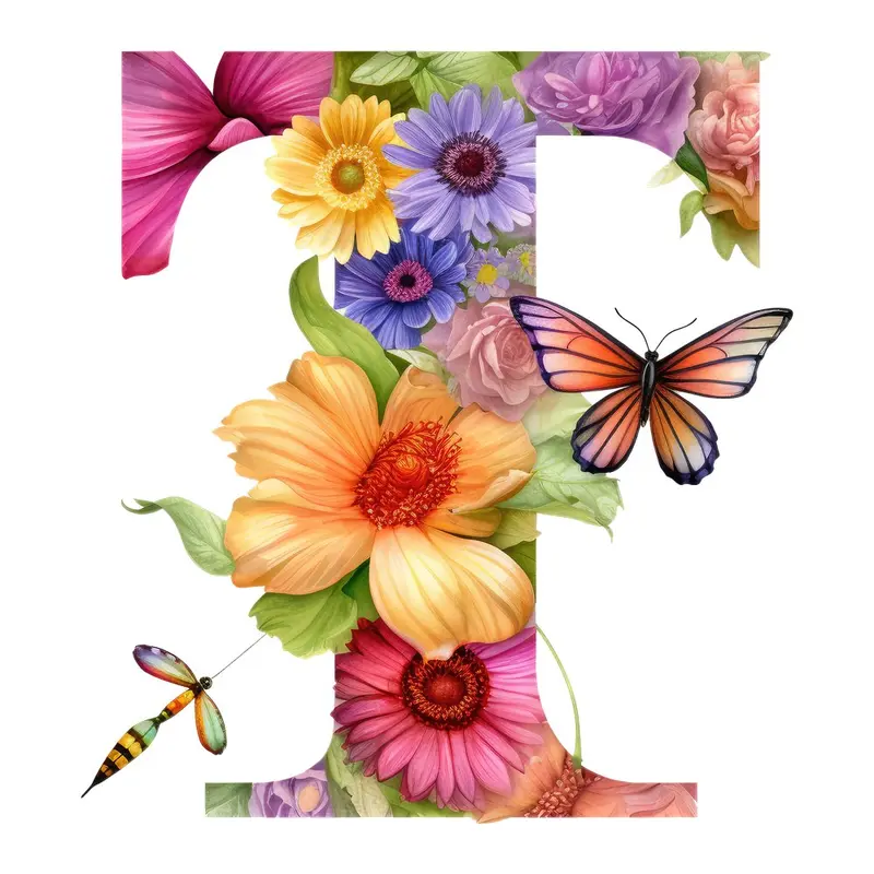 Dragonfly Flower ''T'' Fabric Panel