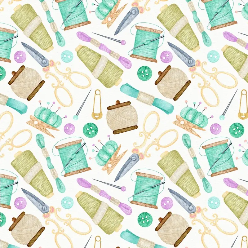 Dress Making Sewing Objects Fabric -  White