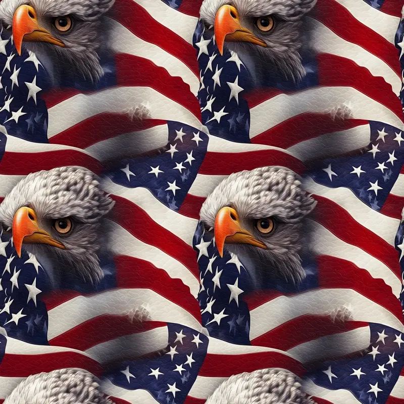 Eagles Over Flag Pattern #4 Fabric