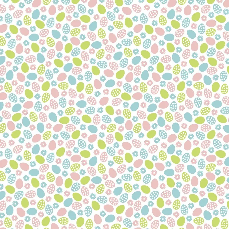 Easter Egg & Daisies Fabric