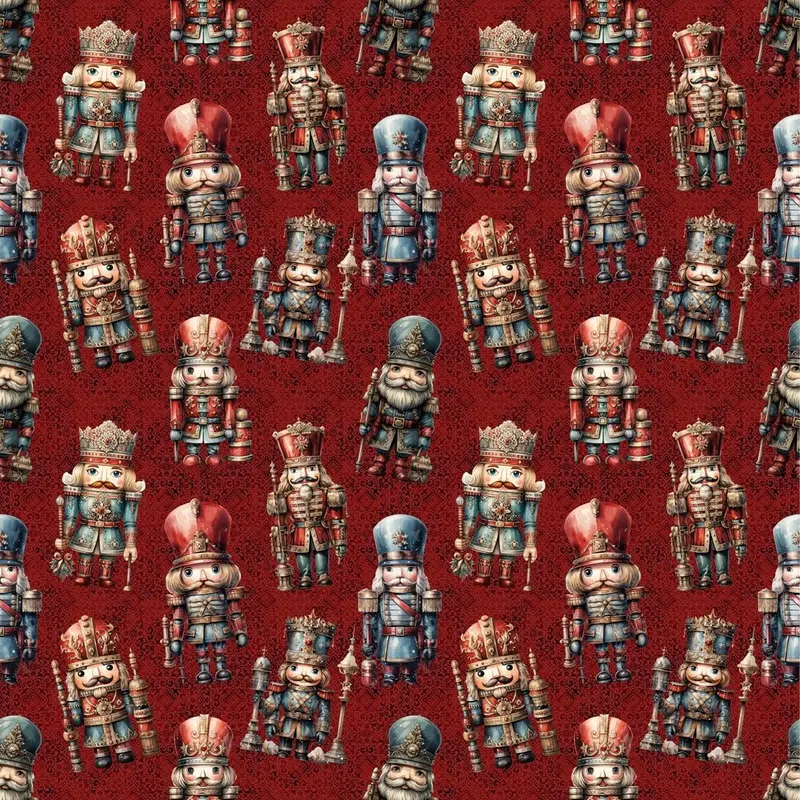 Elegant Multi-Colored Nutcracker Fabric