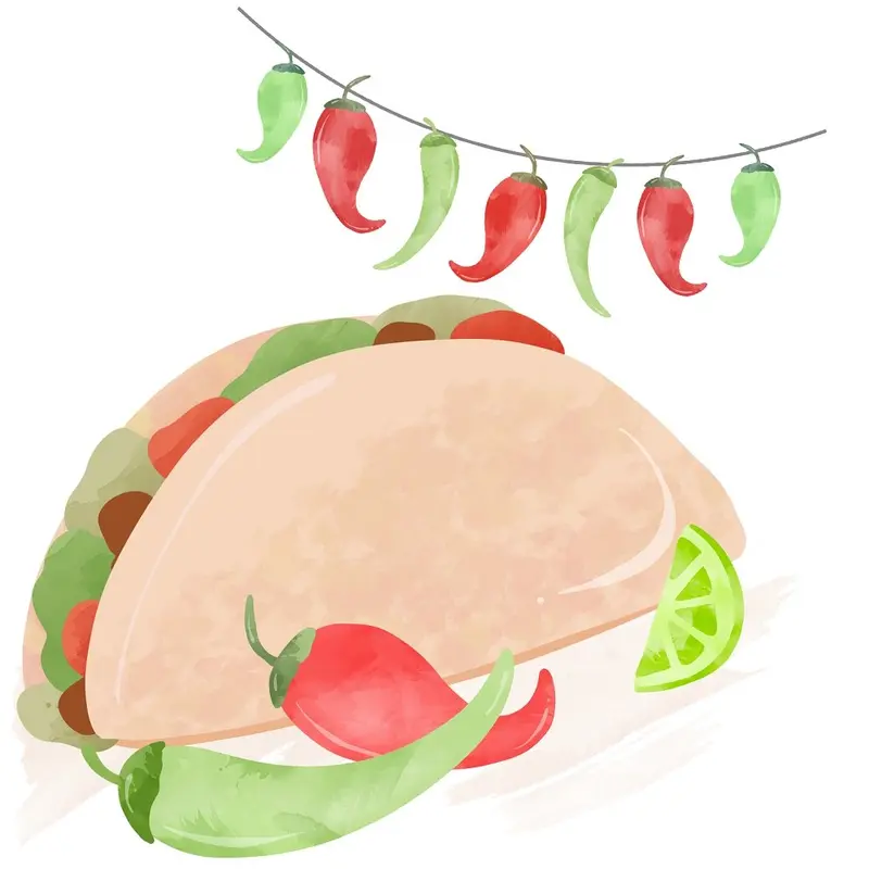 Fiesta! Taco Scene Fabric Panel