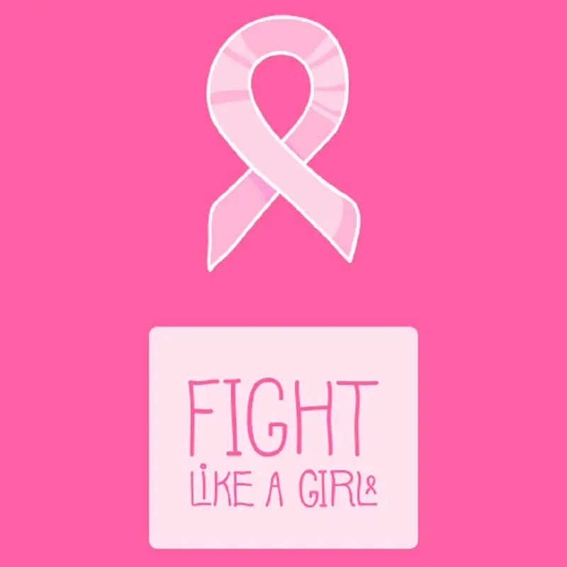 Fight Like A Girl Ribbon Fabric Panel - Pink