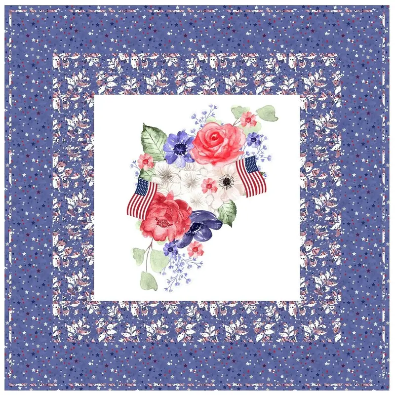 Flags and Flowers Wall Hanging  42" x 42"