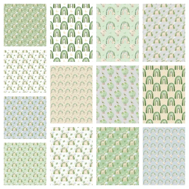 Floral Rainbow Fabric Collection - 1/2 Yard Bundle