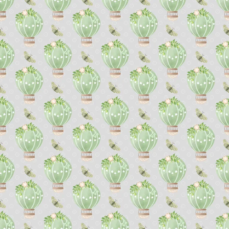 Floral Rainbows on Dainty Floral Fabric - Grey