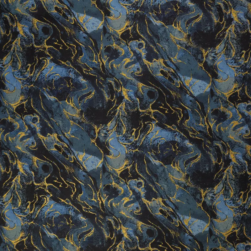 Marbled Earth Fabric Collection - Indigo