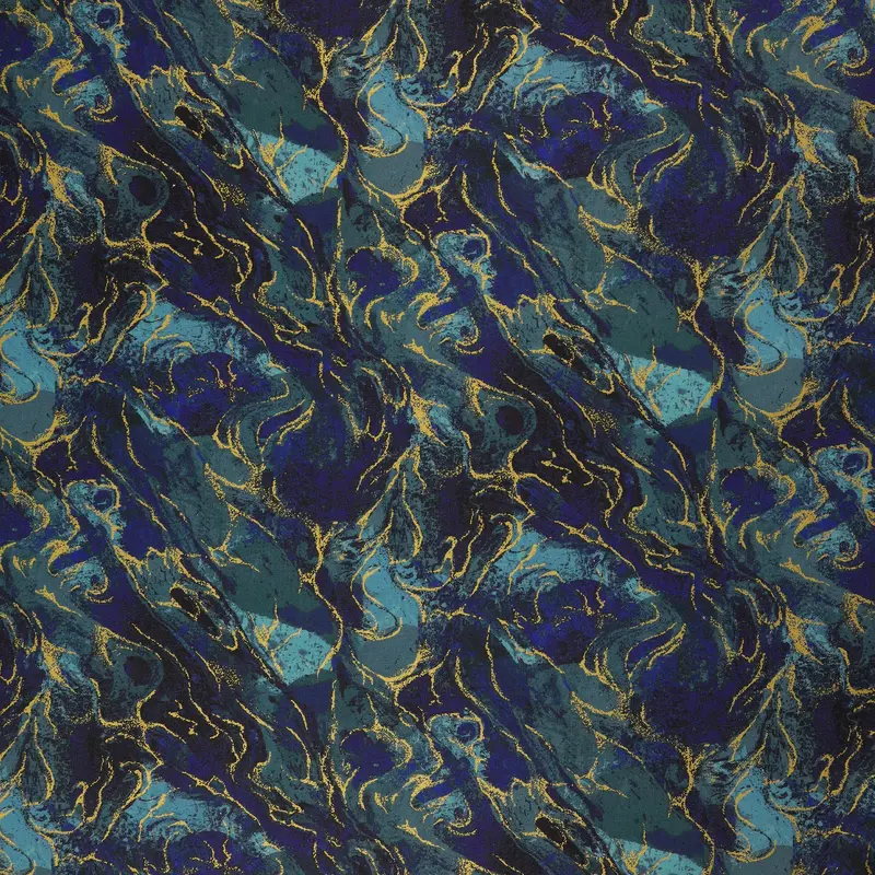 Marbled Earth Fabric Collection - Prussian