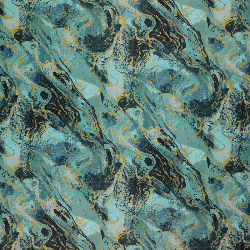 Marbled Earth Fabric Collection - Teal
