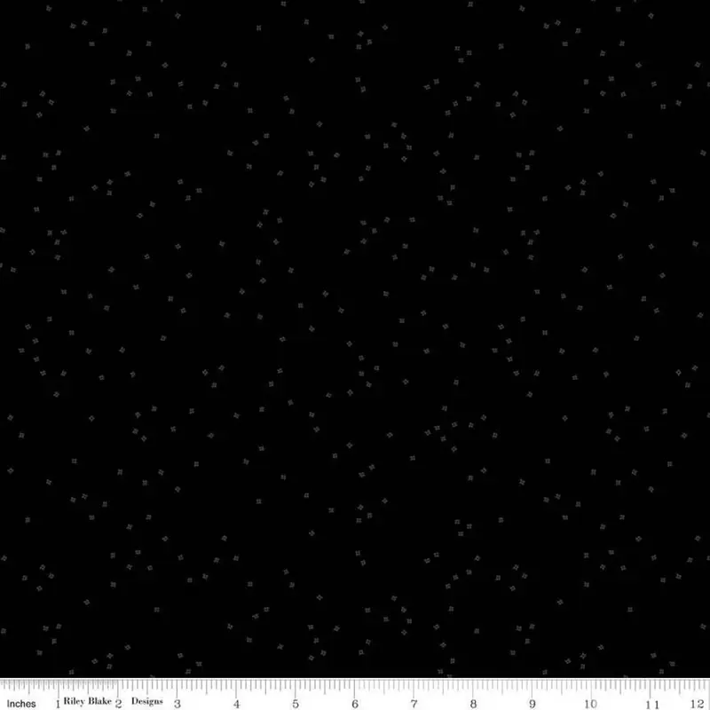 Tone on Tone Scattered Confetti Blossoms Fabric - Black