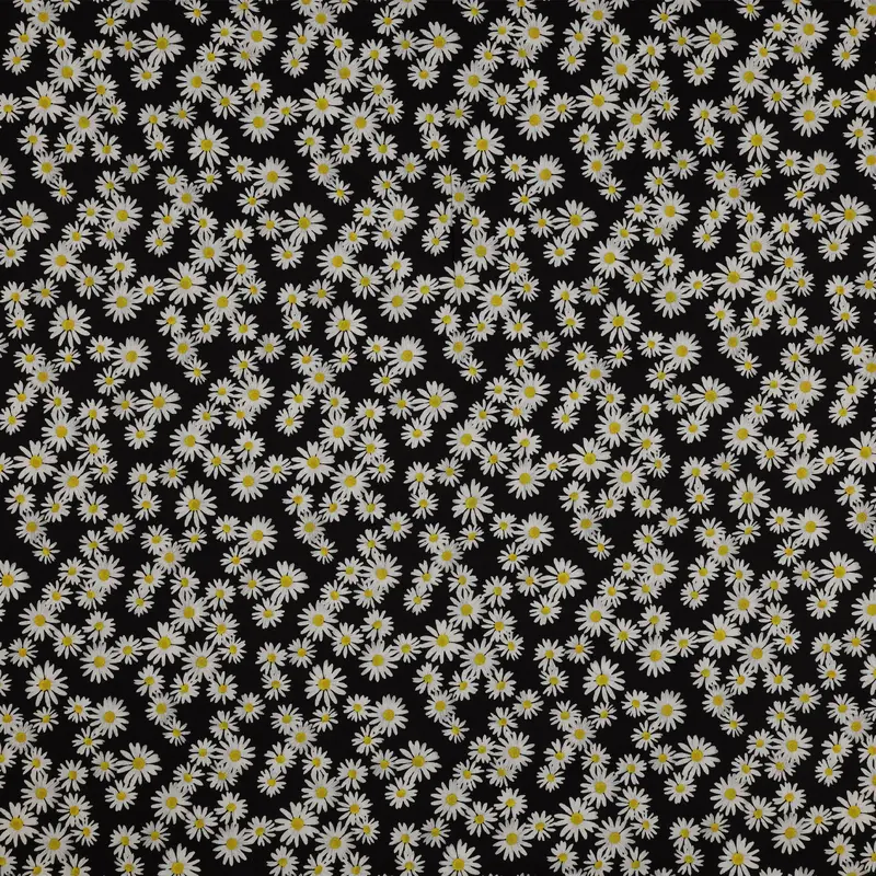 Daisy Dance 108" Wide Quilt Backing - Black