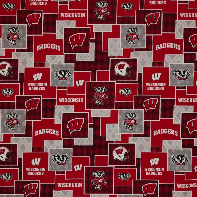 University of Wisconsin Argyle Boxes Fabric