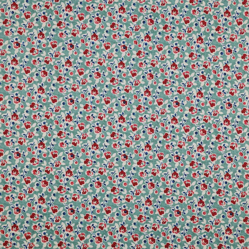 Wander Lane Fabric Collection - Posies Blue Grass