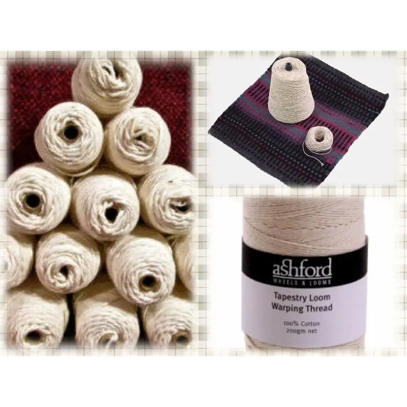 100% Cotton Warp Thread 8/4 10/2 and 12/6 Weight Cones