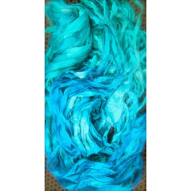 Arctic Blues Recycled Sari Silk Ribbon