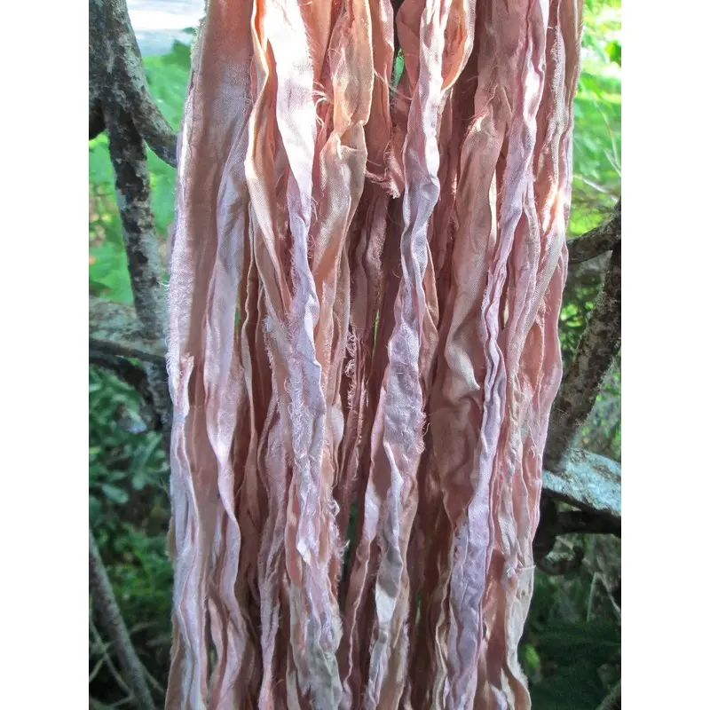 Baby Pinks Recycled Sari Silk Thin Ribbon