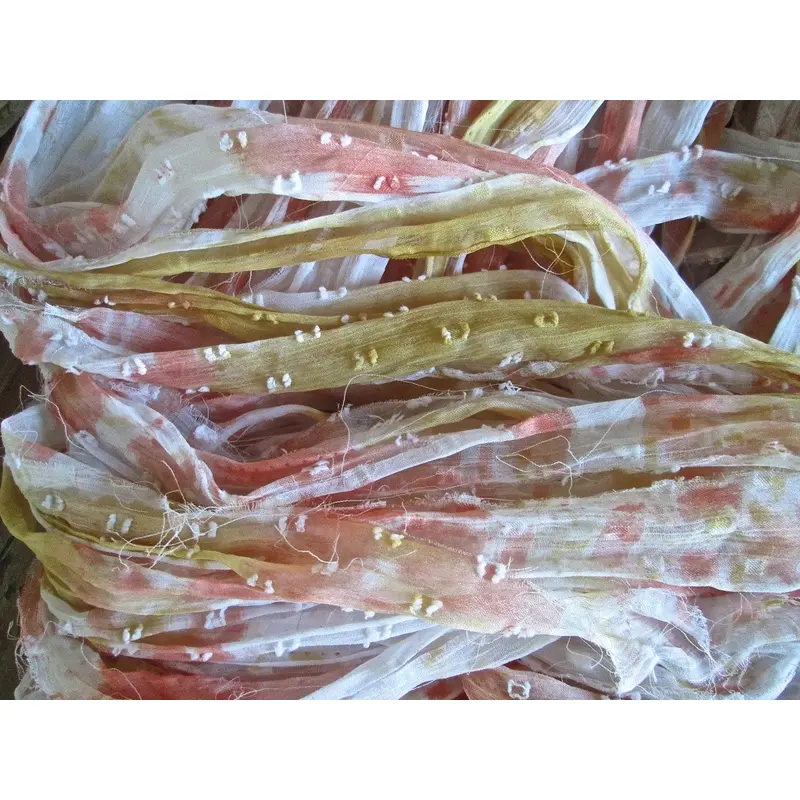 CANDY CORN Recycled Nubby Chiffon Ribbon Yarn 5 Yards