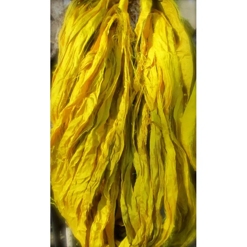 Citron Recycled Sari Silk Ribbon
