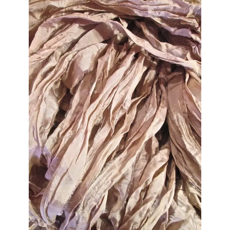 First Blush Recycled Sari Silk Thin Ribbon Yarn 5 Yards
