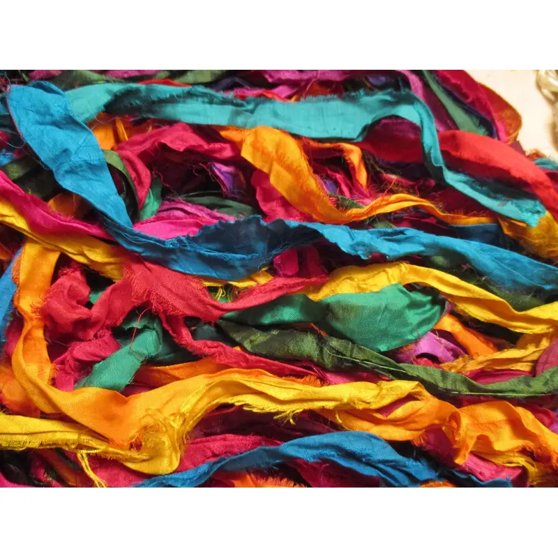 Gorgeous Beatiful Solids Persian Bazaar Recycled Sari Silk Ribbon