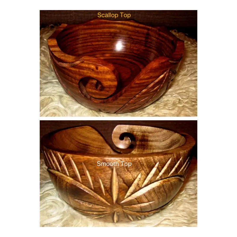 Gorgeous Handmade Wooden Yarn Bowl  5 3/4" X 3" Super Fast Shipping!