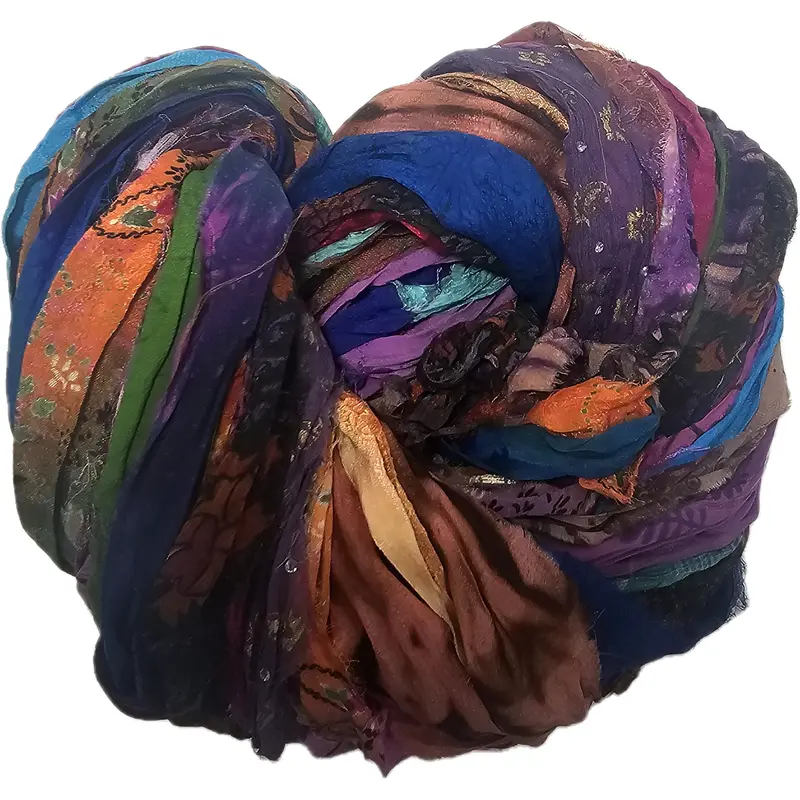 Gorgeous Persian Bazaar Multi Recycled Sari Silk Ribbon