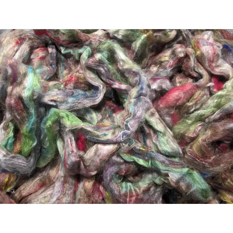 Silver Lining 1, 2 or 4 oz Recycled Sari Silk Sliver for Art Yarn Weaving Spinning Super Fast Shipping!