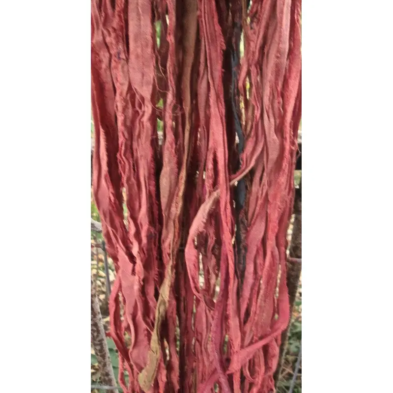 Smokey Coral Recycled Sari Silk Ribbon Yarn 5 Yards