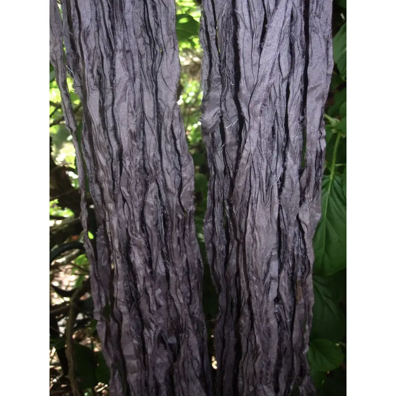 Smokey Plum Earthy Dusky Recycled Sari Silk Ribbon