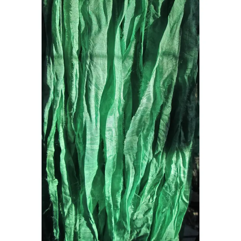 Bright Aqua Recycled Sari Silk Eyelash Ribbon