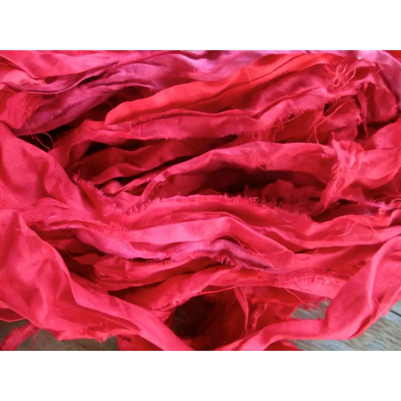 Cardinal Recycled Sari Silk Ribbon