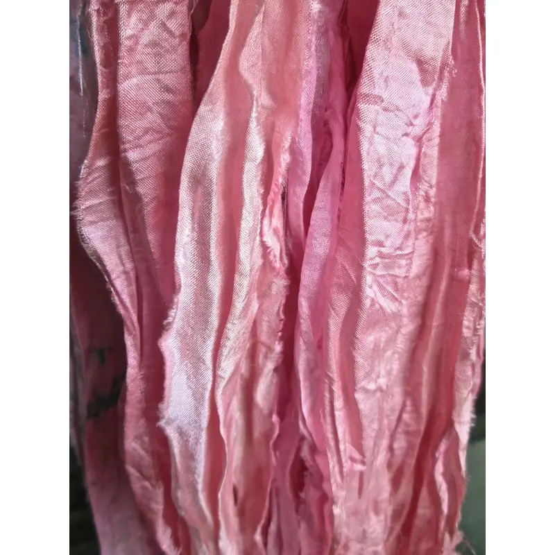 Cotton Candy Recycled Sari Silk Thin Ribbon Yarn