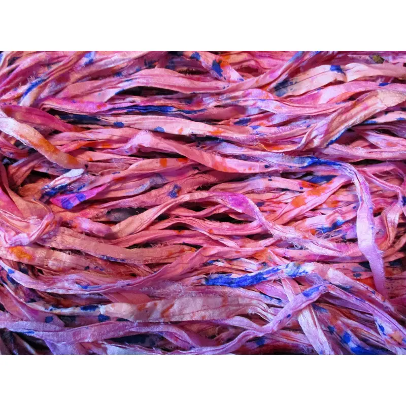 Frosting Recycled Sari Silk Ribbon Yarn