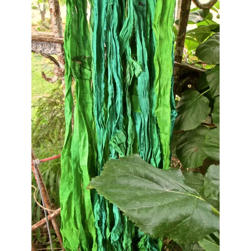 Irish Meadow Recycled Sari Silk Eyelash Ribbon