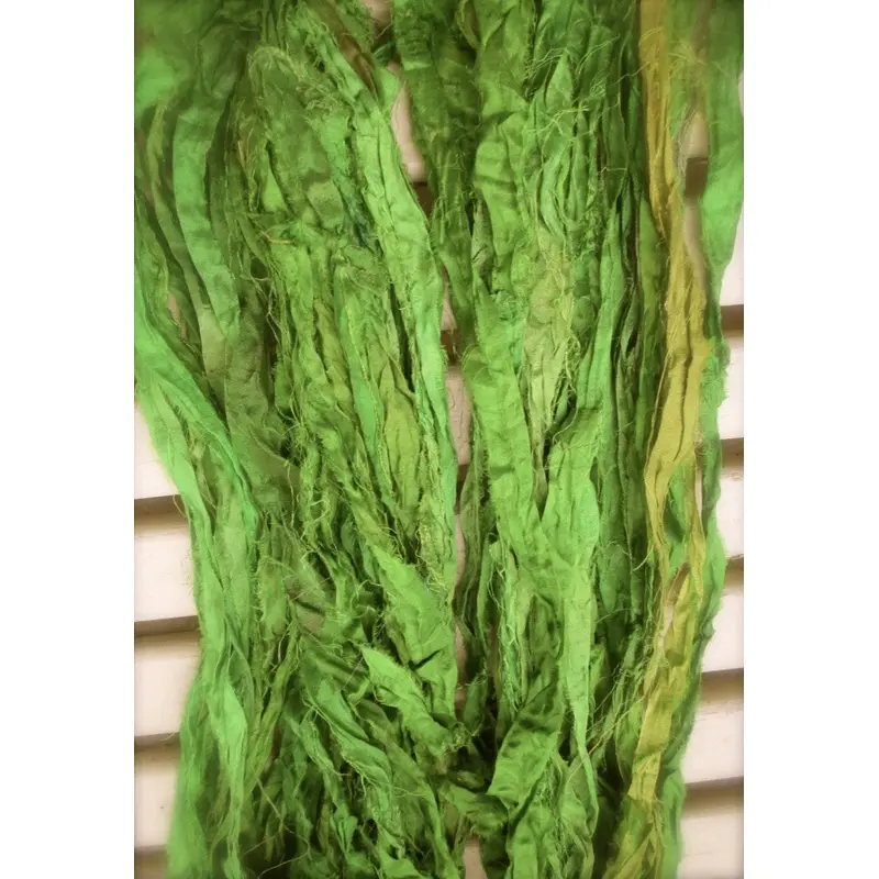 Key Lime Recycled Sari Silk Ribbon