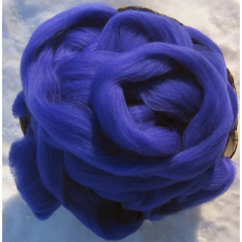 Rich and Vibrant Royal Merino Longwool Top Superwash