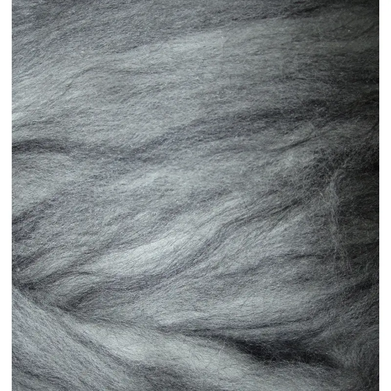 Salt and Pepper Merino-Tussah Silk Blend Ashland Bay Lux Roving