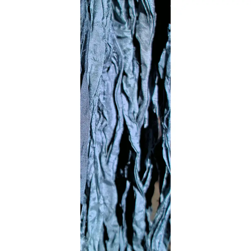 Slate Blue-Gray Recycled Sari Silk Eyelash Ribbon