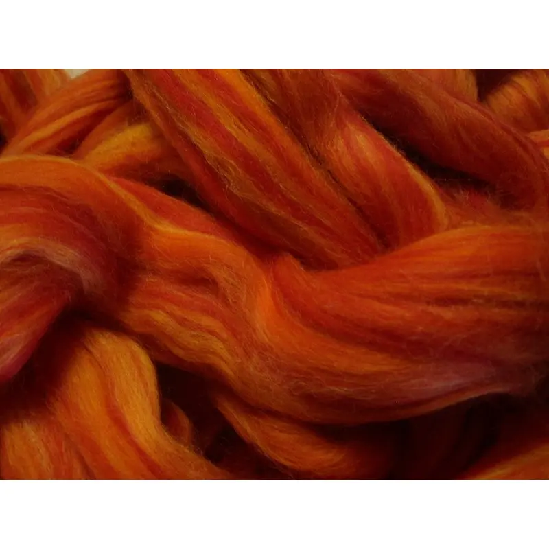 Super Fine & Organic Flames Orange/Gold Multi 19 micron Merino DHG Merino