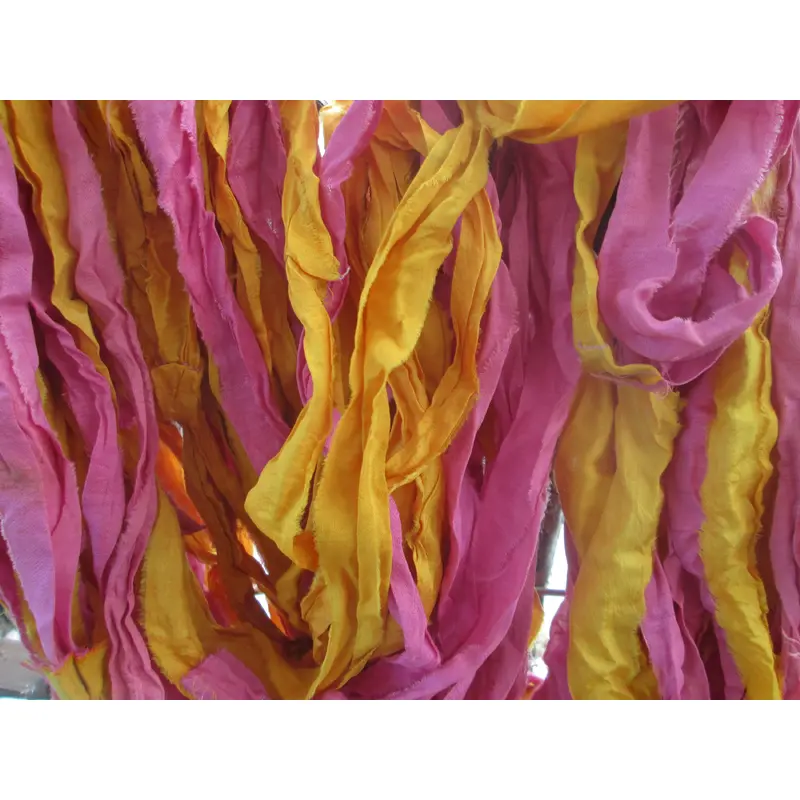 Beachball Recycled Sari Silk Thin Ribbon