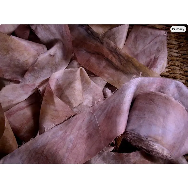 EXTRA WIDE Smokey Blush Dusty Pinks Multi Recycled Sari Silk Ribbon